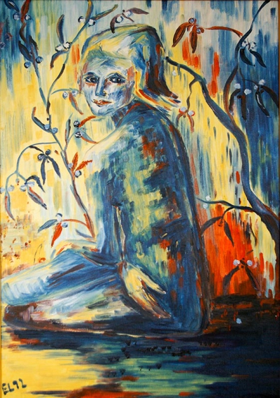 mädchen mit misteln