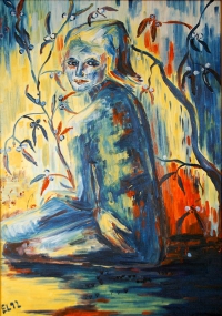 mädchen mit misteln