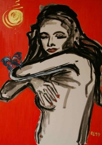frau mit sonne